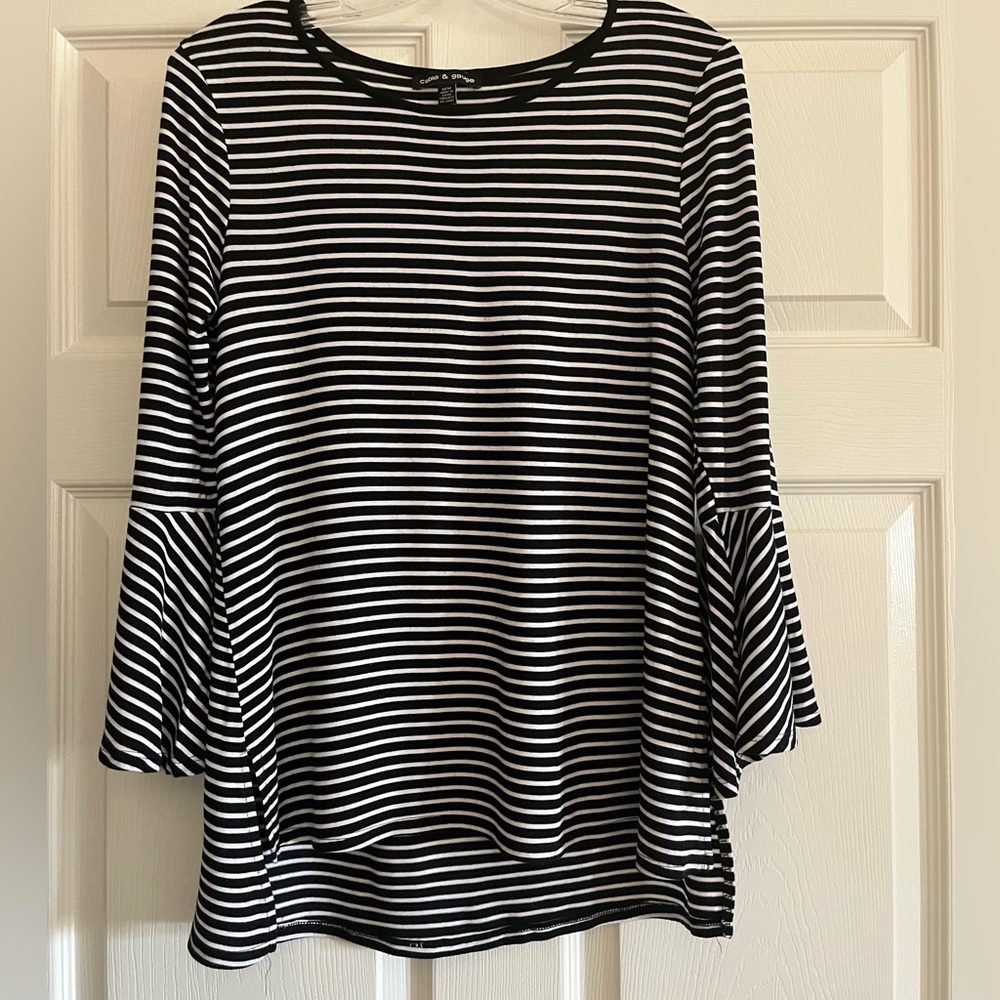 Cable & Gauge Black and White Top